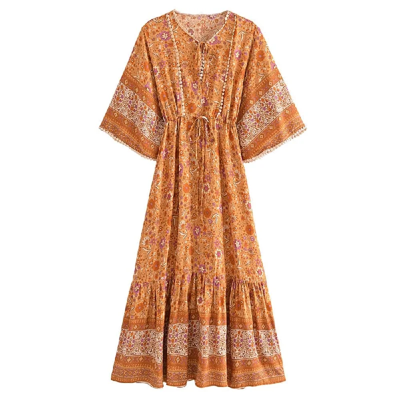 Hyrmina Boho Maxi Dress Cozy Longline Maxi Dress