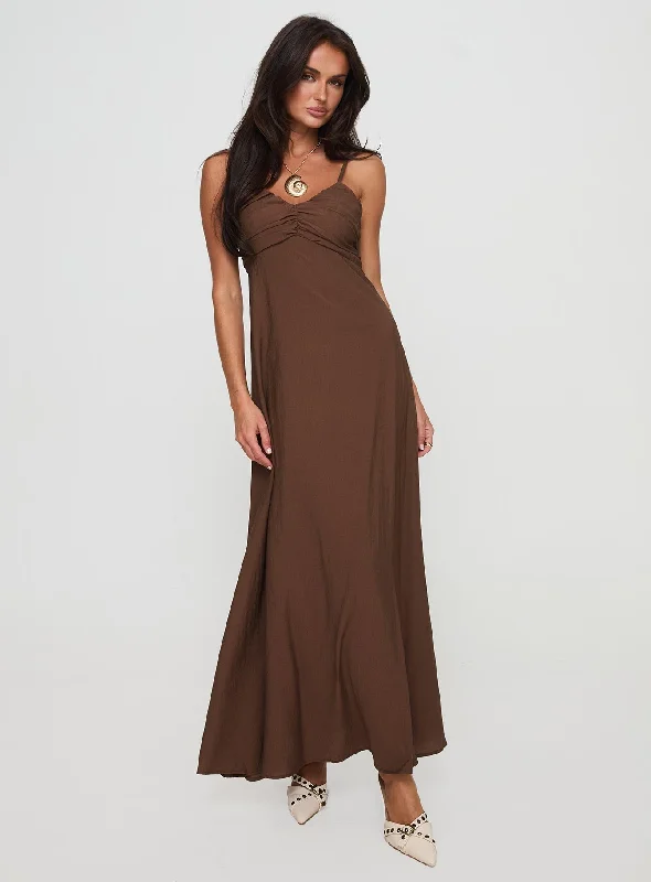 Neeka Maxi Dress Brown Fashionable Printed Maxi Dress