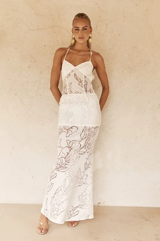 SIVAN MAXI DRESS - WHITE Cozy Longline Maxi Dress