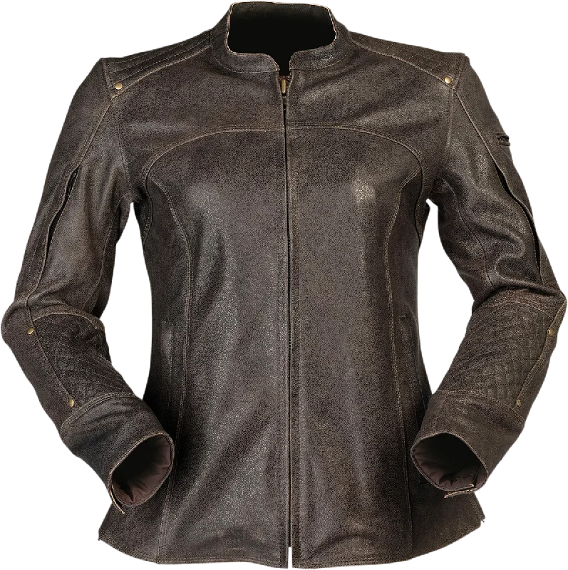 Z1R Women's Chimay Jacket - Brown - XS 2813-1000 Boat Neck Shawl Collar Notched Collar