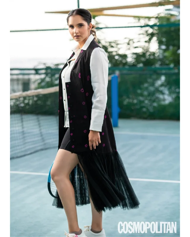 Bandhej Tulle Jacket as seen on Sania Mirza Plaid Jacket Tartan Jacket Houndstooth Jacket