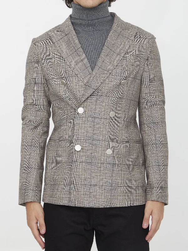 Beige Wool Jacket Print Jacket Jacquard Jacket Embroidered Jacket