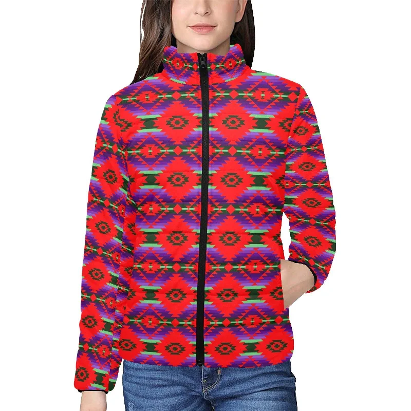 Cree Confederacy Chicken Dance Women's Stand Collar Padded Jacket Oversized Jacket Tailored Jacket Straight Jacket