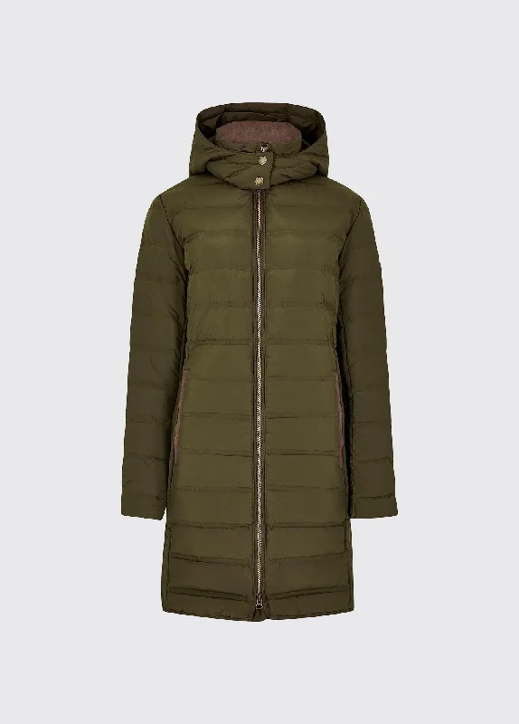 Ballybrophy Quilted Jacket - Olive Denim Fabric Leather Fabric Suede Fabric