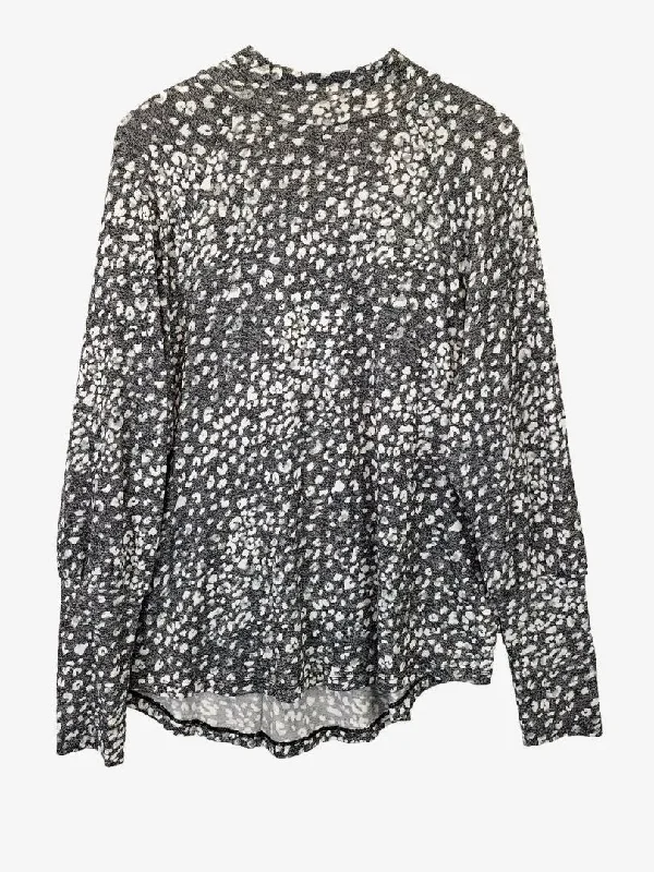 Decjuba Soft Mock Neck Leopard Jumper Size L Long Sweater Short Sweater Cropped Sweater