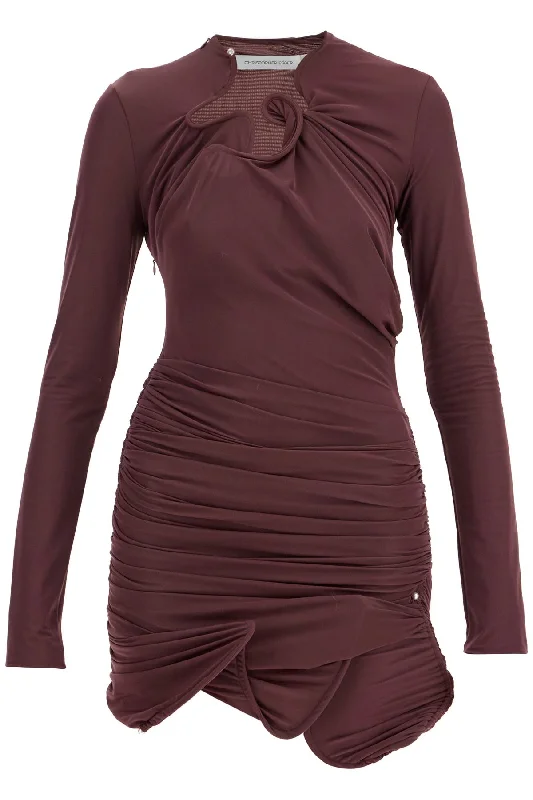 Draped Venus Mini Dress Cozy Wraparound Mini Dress