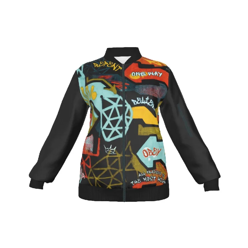 GRAFFITI GOD Women's Jacket Oversized Jacket Tailored Jacket Straight Jacket