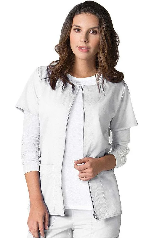 Maevn Eon Womens Short Sleeve Zip Front Jacket Back Mesh Panel <br> Style - 8728 <br> Sizes XS - 3XL Faux Fur Jacket Real Fur Jacket Shearling Jacket