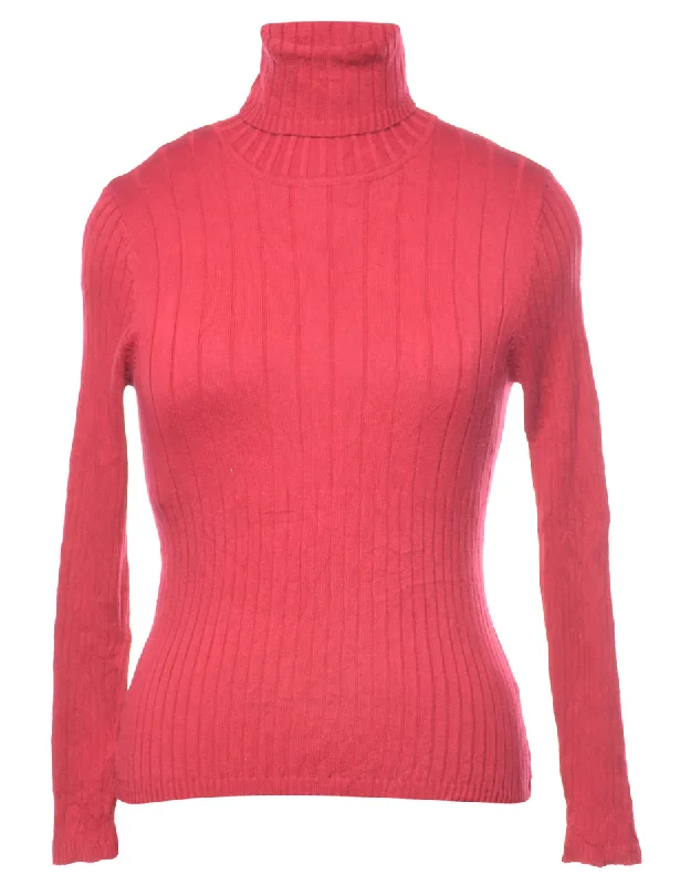 Red Jumper - M Lace Blend Ribbed Blend Corduroy Blend