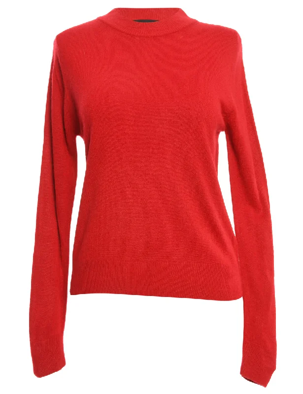 Red Sag Harbor Jumper - S Zippered Front Buttoned Front Snap Front