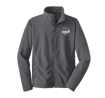 Seawolves Gray Full-Zip Fleece Jacket Zip Front Button Front Snap Front