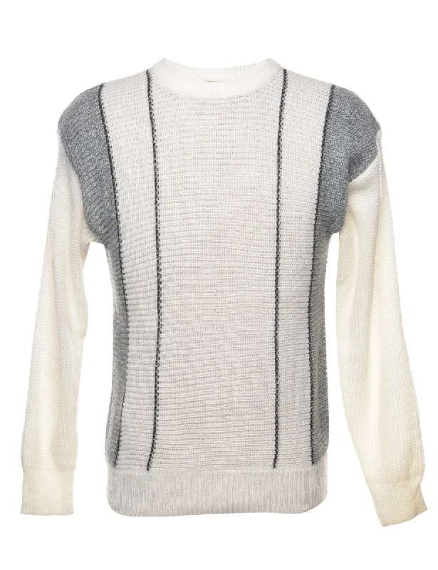 Striped Jumper - S Cable Knit Ribbed Knit Lace Knit