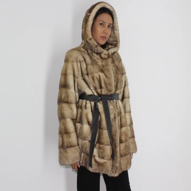 TAF Sahara mink jacket with hood Print Jacket Jacquard Jacket Embroidered Jacket