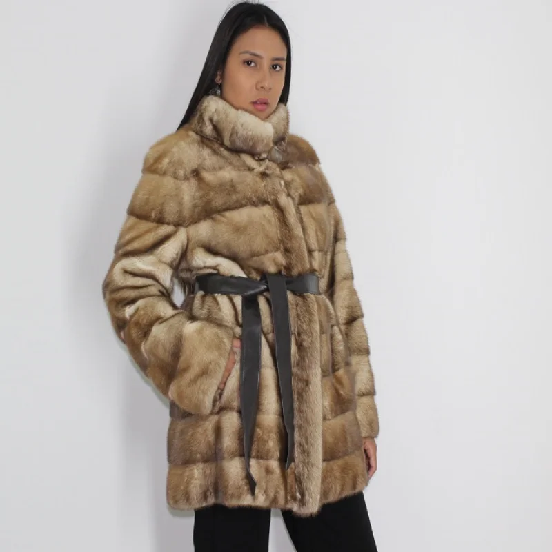 TAF Sahara mink jacket Front Pockets Side Pockets Patch Pockets