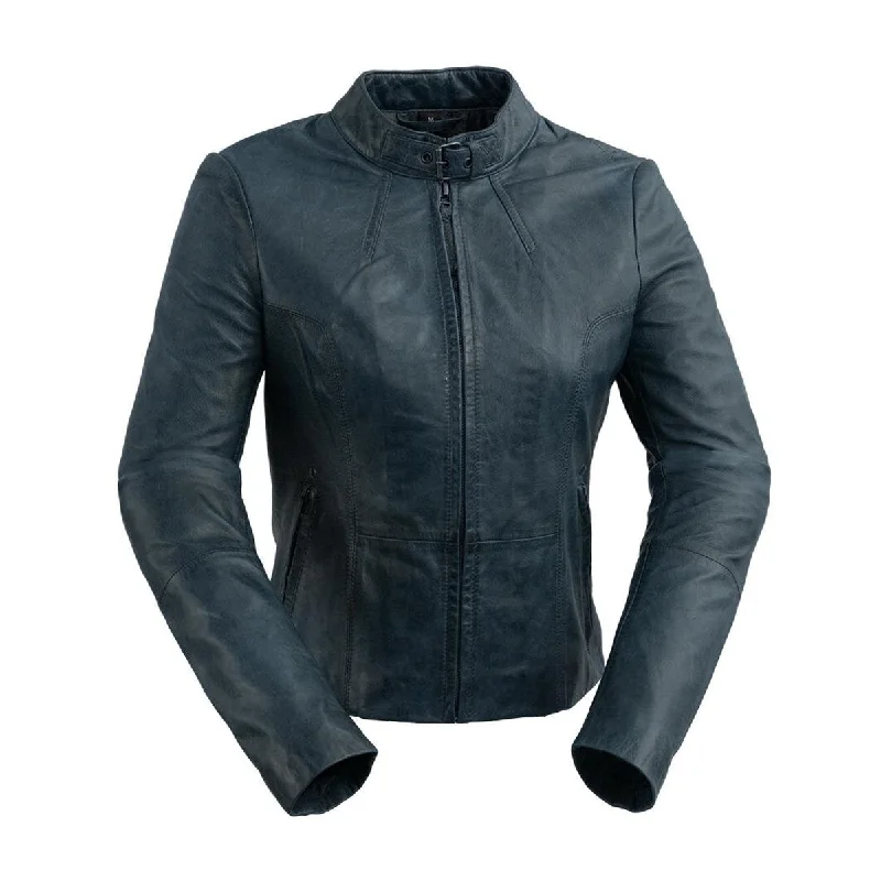 WOMEN'S LEATHER JACKET Nylon Fabric Polyester Fabric Spandex Fabric