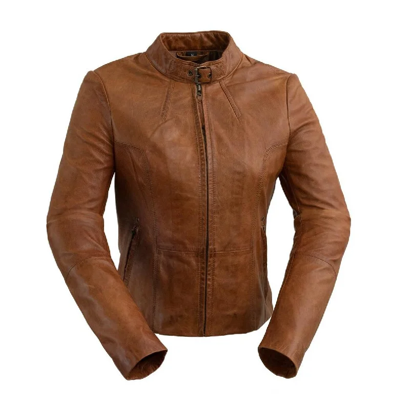 WOMEN'S LEATHER JACKET Wool Fabric Cashmere Fabric Tweed Fabric