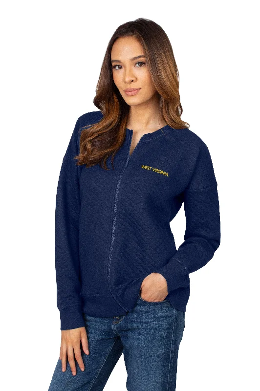 WVU Quilted Zip-Up Jacket Zippered Jacket Buttoned Jacket Snapped Jacket