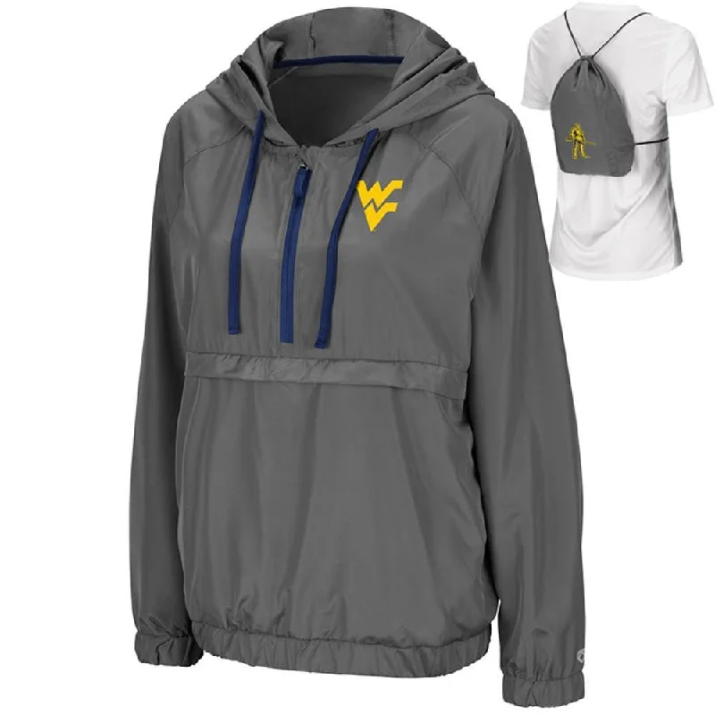 WVU Treat Yourself Packable Jacket Zippered Jacket Buttoned Jacket Snapped Jacket