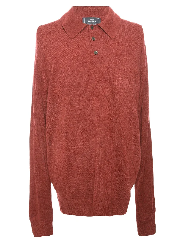 Maroon Dockers Jumper - L Elegant Classic Vintage