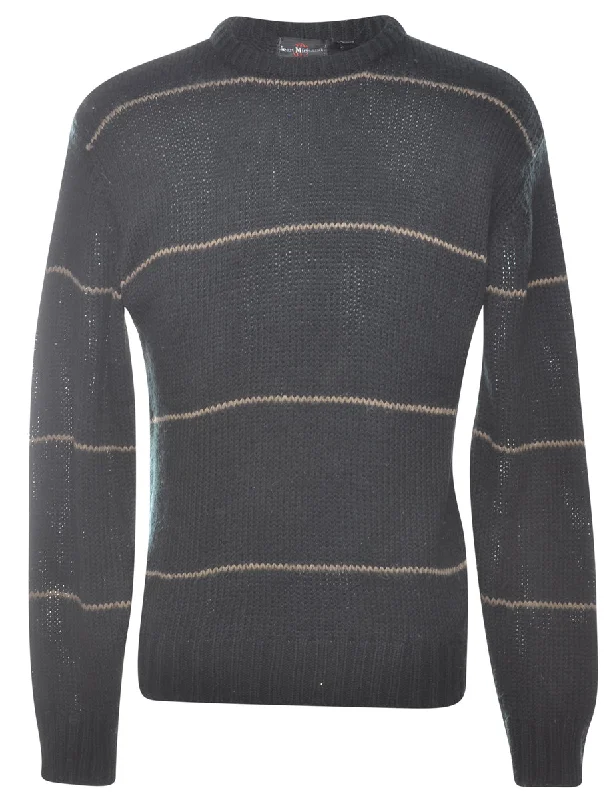 Striped Jumper - L Fitted Slim Tailored