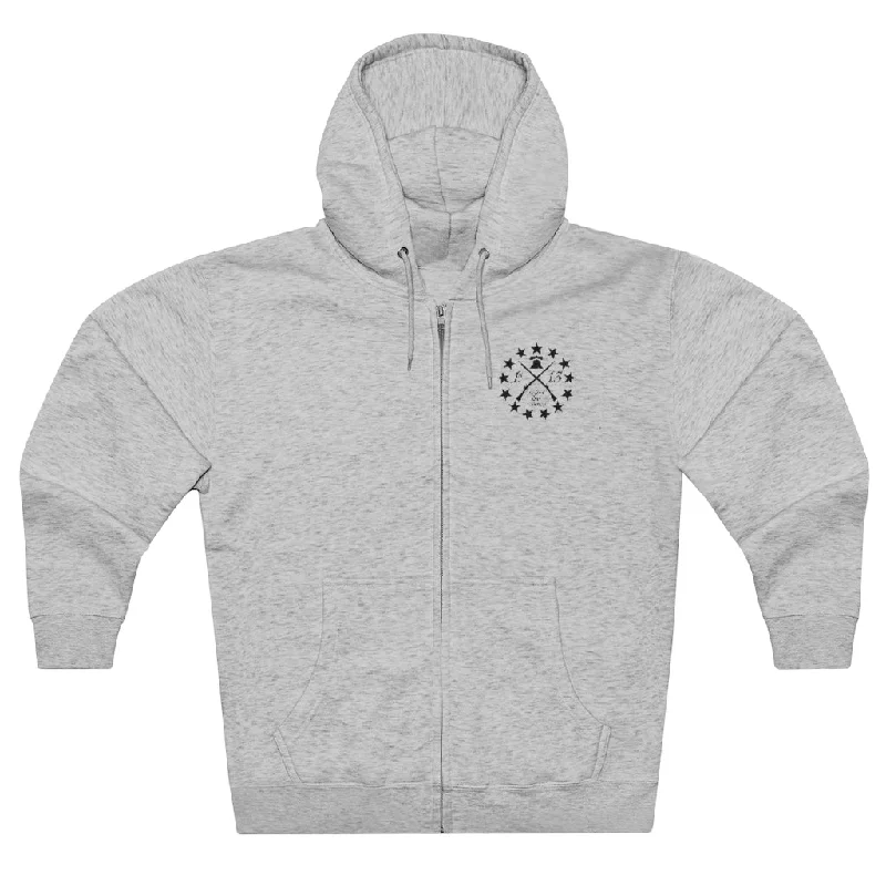 1st Thirteen (Logo Only), Premium Full Zip Hoodie Zip Hoodie Drawstring Kangaroo Pocket