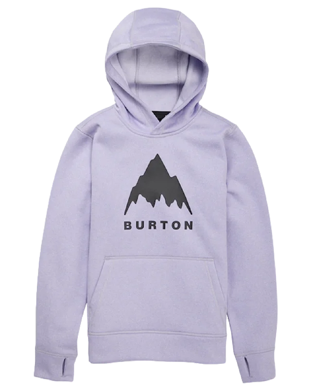 Burton Kids' Oak Pullover Hoodie - Supernova Heather Hoodie with Strings Custom Fit Adjustable