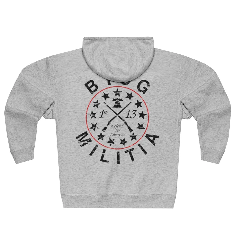 BYOG Militia, Premium Full Zip Hoodie Hoodie with High Neck Warm Protective