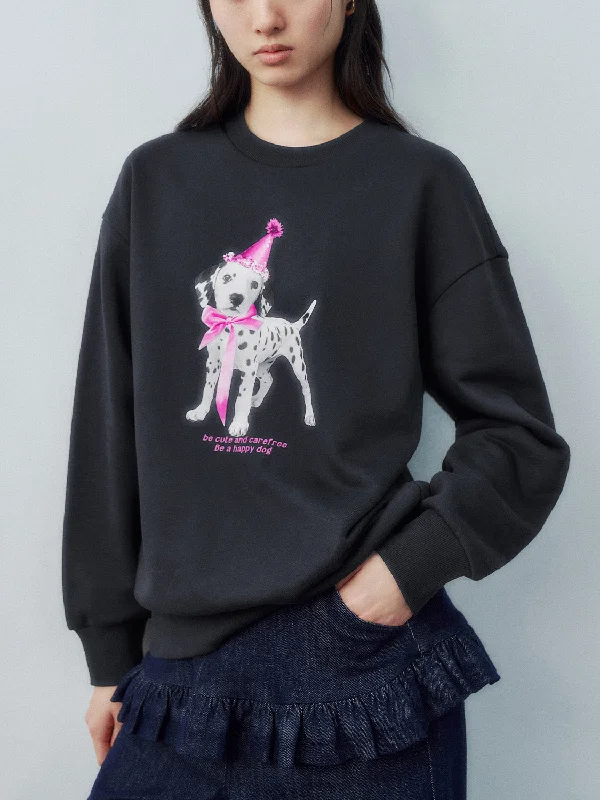 Crew Neck Loose Sweatshirts Hoodie with Pastel Soft Subtle