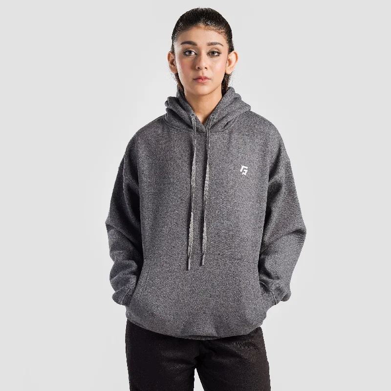 Essential Oversized Hoodie (Charcoal) Hoodie with Crew Neck Simple Timeless