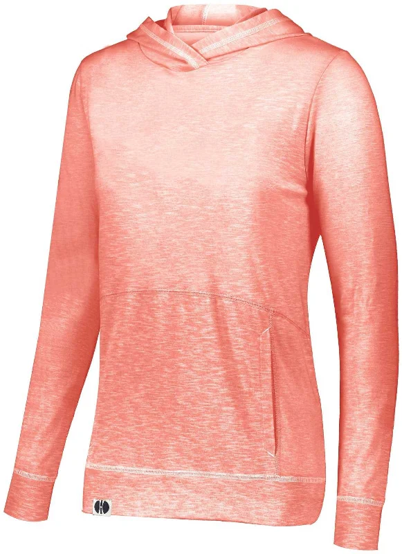 Holloway 229785 Ladies Journey Hoodie - Coral Hoodie with Tied Waist Feminine Flattering