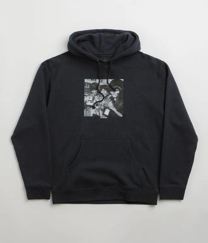 North The Supremes Hoodie - Navy Hoodie with Hidden Zipper Minimalist Clean