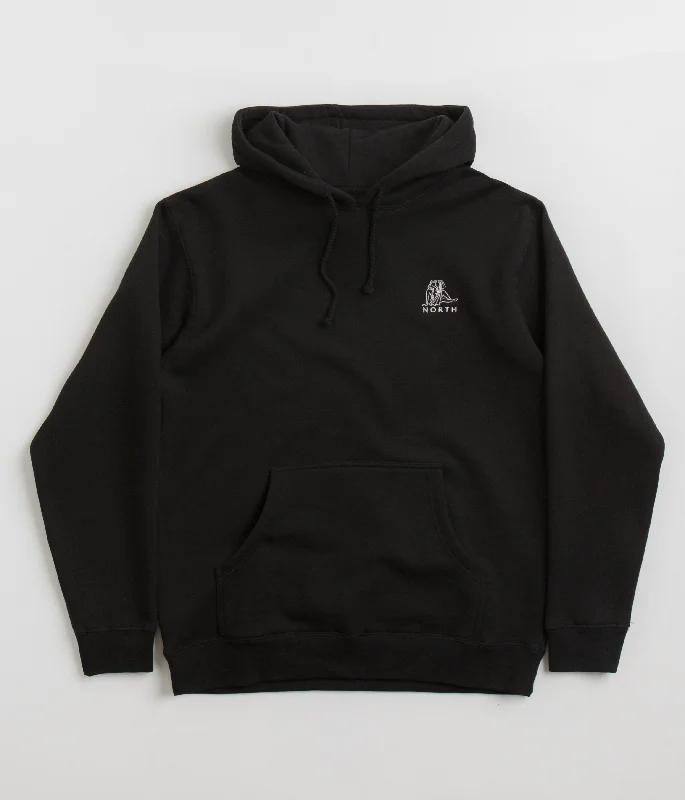 North Zodiac Logo Hoodie - Black / White Hoodie with Pastel Soft Subtle