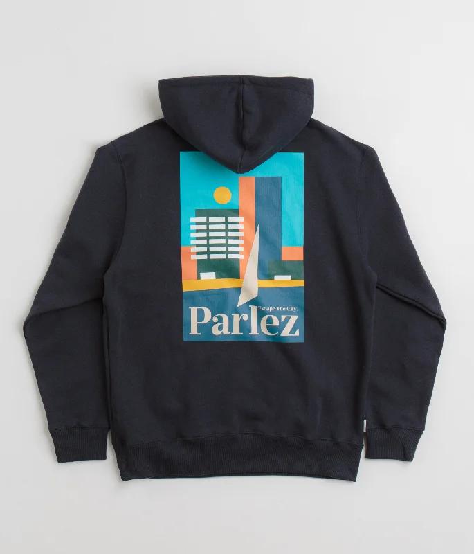 Parlez Chesapeake Hoodie - Navy Hoodie with Puffed Sleeves Voluminous Trendy