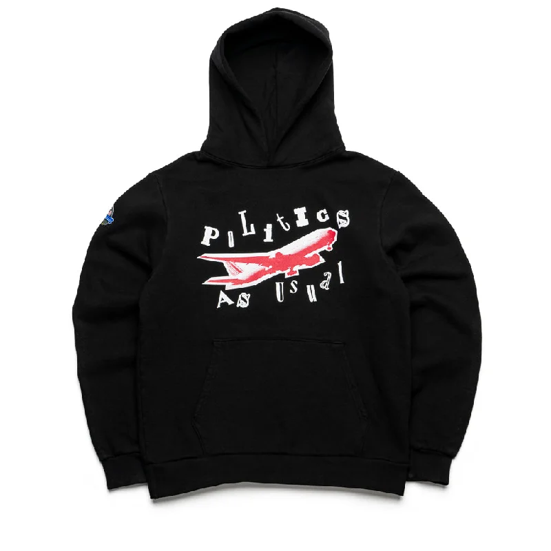 Politics x Red Bull Terminal Hoodie - Black Hoodie with High-Low Hem Asymmetrical Trendy