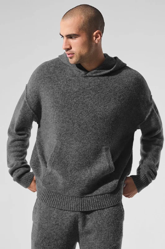 New Class Cashmere Hoodie - Platinum Grey Hoodie with Full-Zip Functional Layering