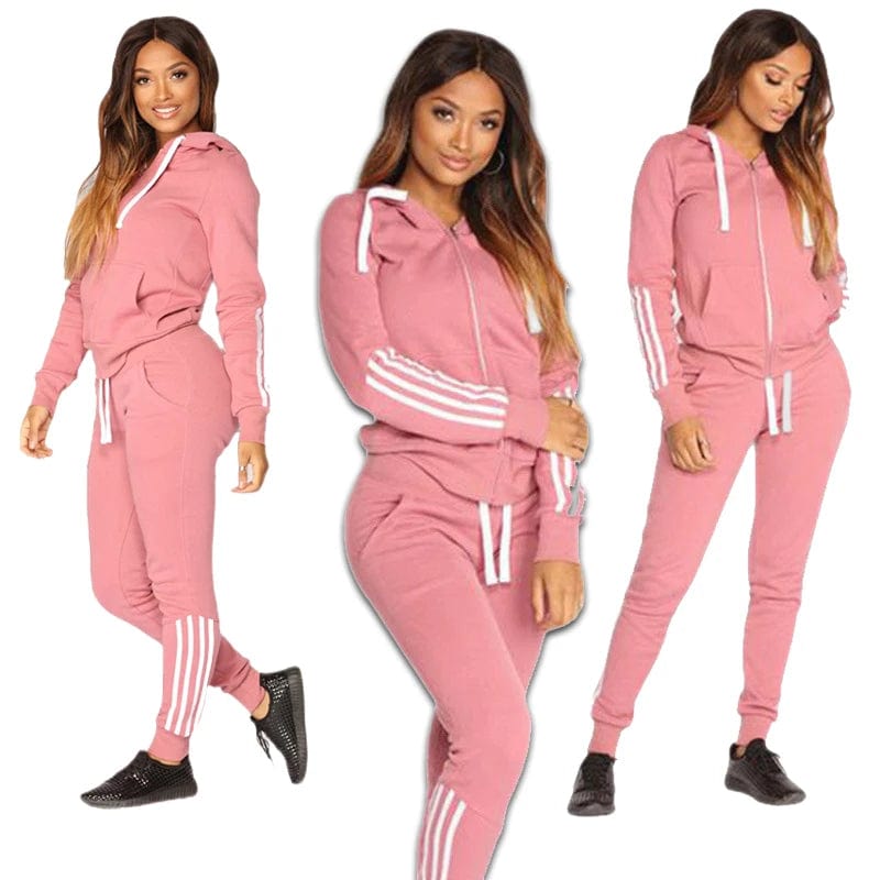 2023 Spring Autumn Women Sweatshirt Set Solid Color Casual Zipper Hoodies Daily Gym Jogging 2 Pieces Set  New Woman Pant Sets Hoodie with Snap Buttons Easy Quick