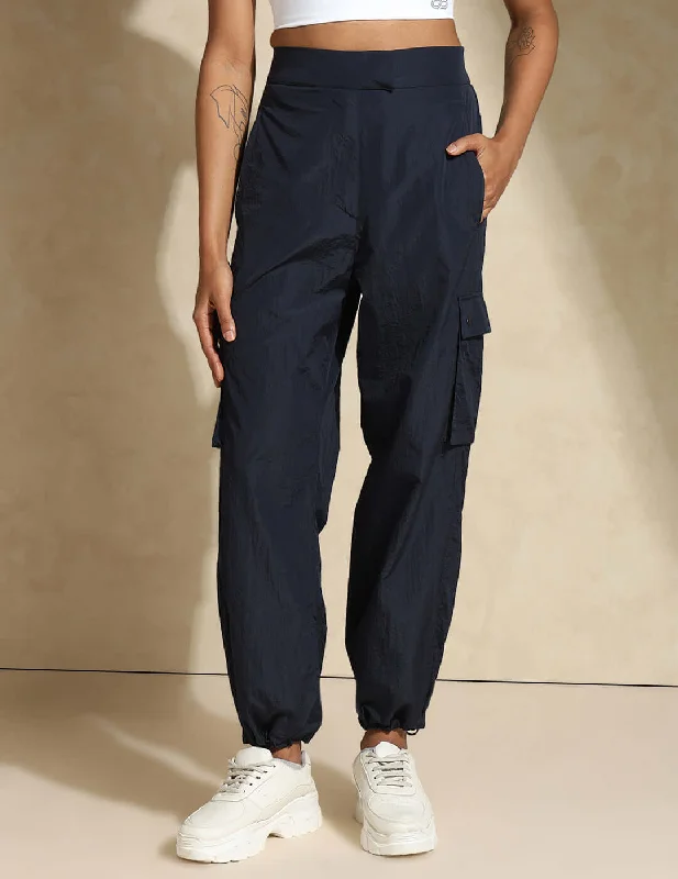 AeroTraq Cargo Pants Navy Fashionable Button-Up Pants