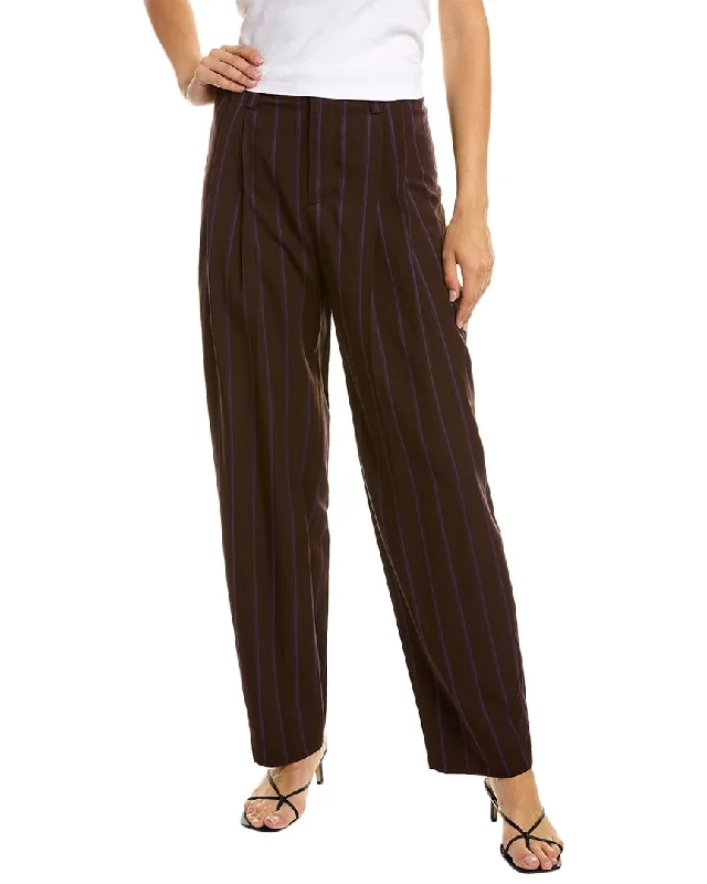 Vince Pleated Wide Leg Pant Stylish Paperbag Waist Pants