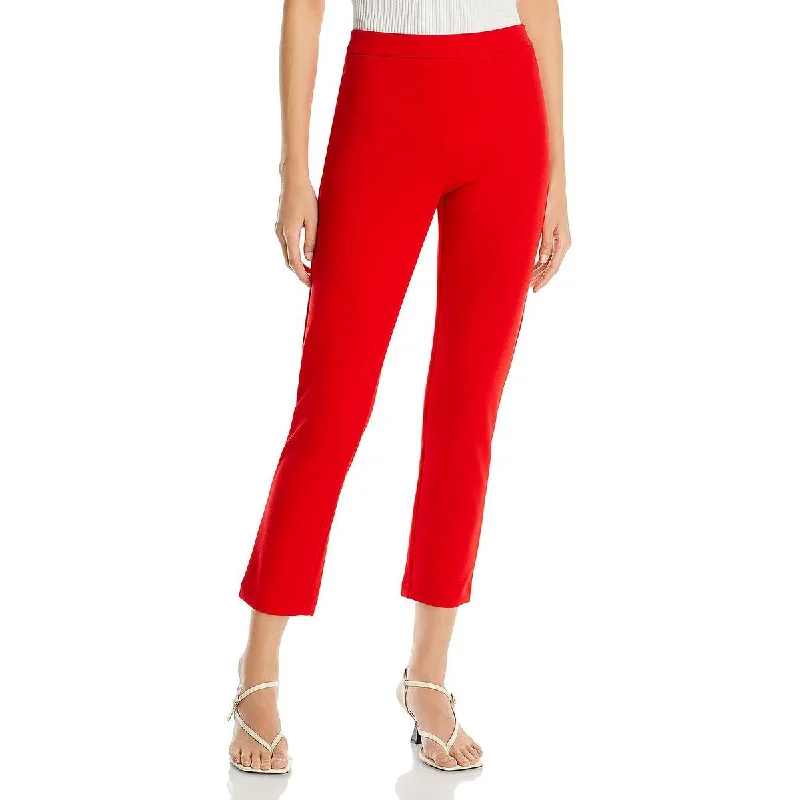 Womens Straight Pull On Cropped Pants Relaxed Fit Trousers