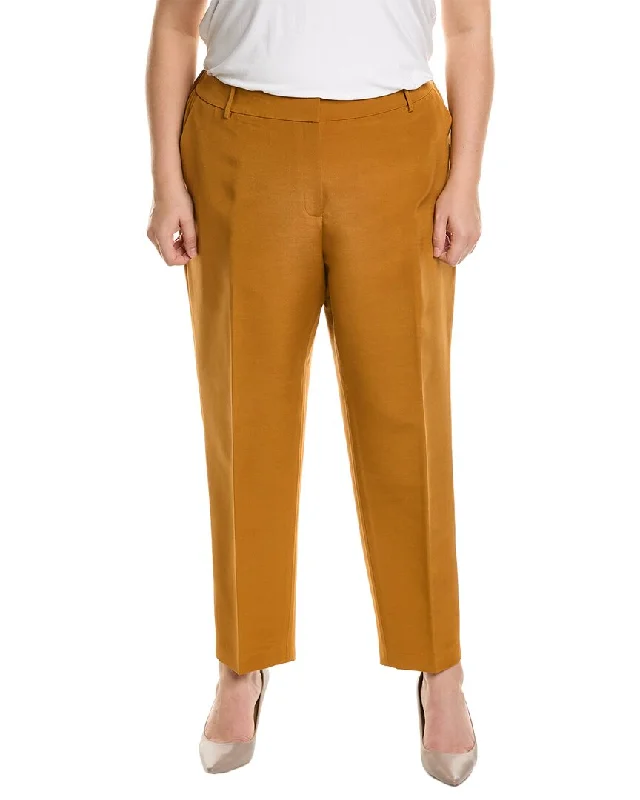 Lafayette 148 New York Plus Clinton Wool & Silk-Blend Pant Stretch Fit Pants