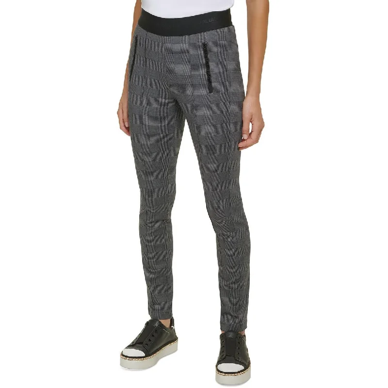 Womens Houndstooth Pull-On Skinny Pants Soft Stretch Leggings