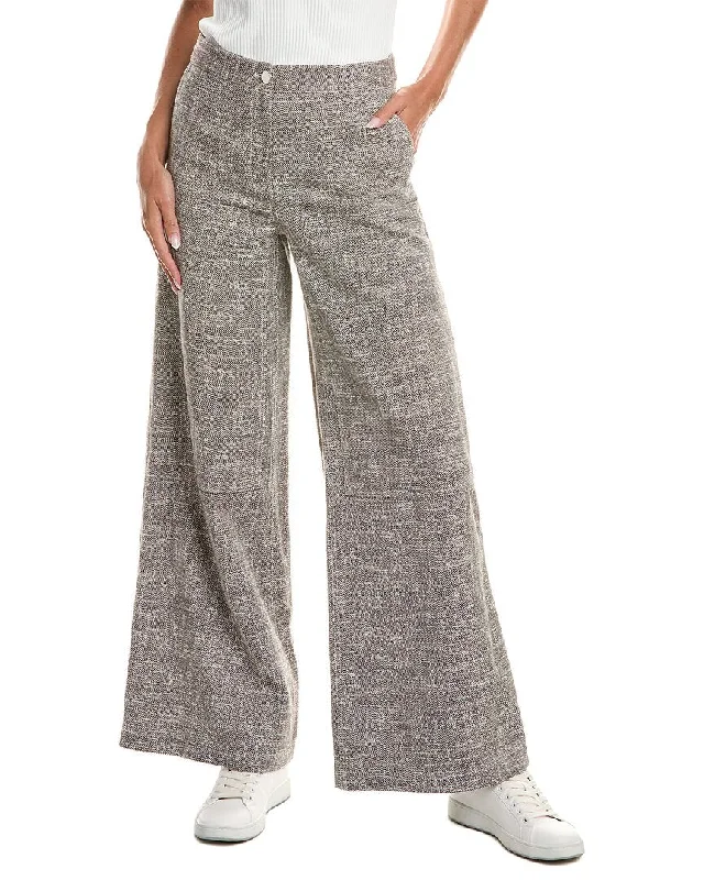 Theory Canvas Tweed Wide Leg Pant Cozy Knit Pants