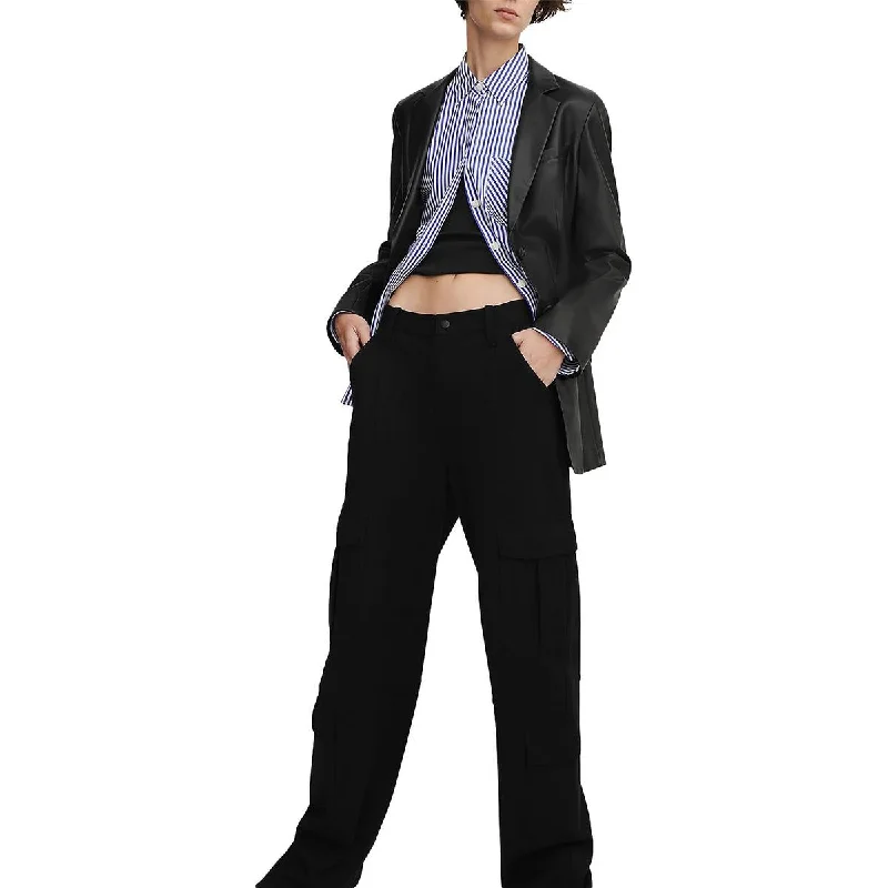 Irina Womens High Rise Knit Cargo Pants High-Waist Yoga Pants