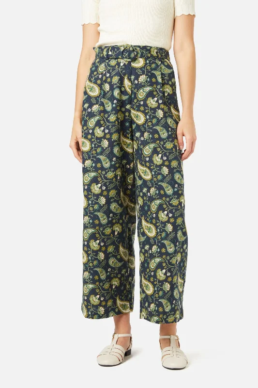 Boho Paisley Pant Chic Wool Trousers