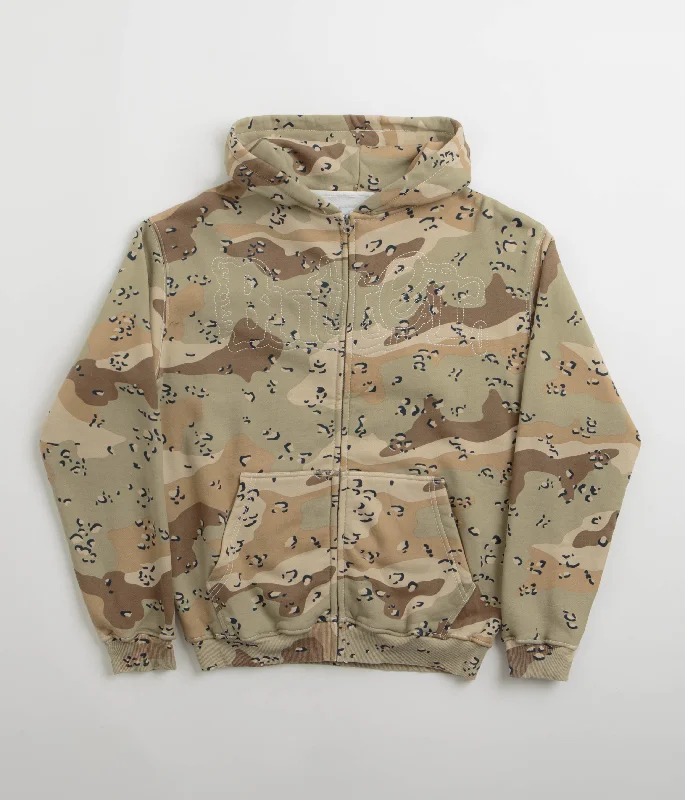 Butter Goods Breakdown Zip-Thru Hoodie - Desert Camo Hoodie with Patch Decorative Personalized