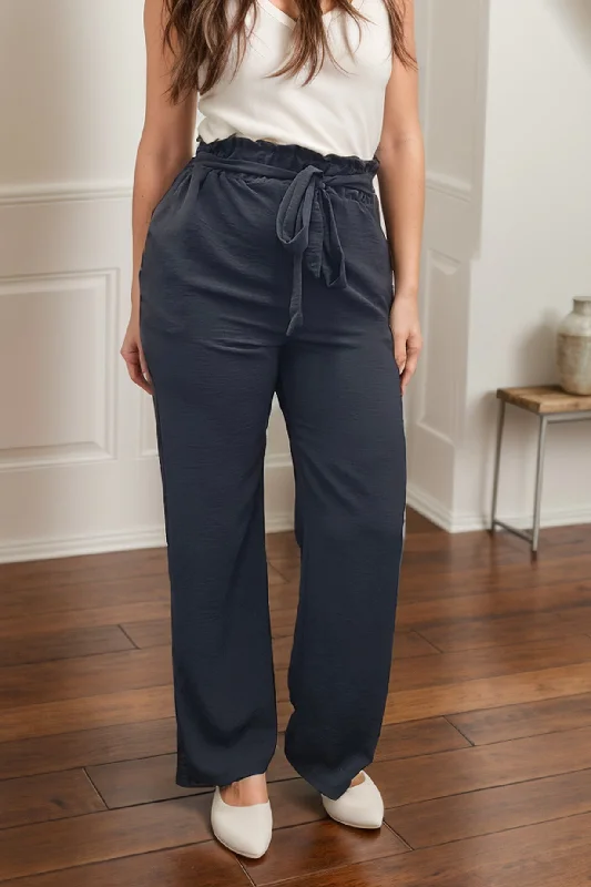 Classic Chic Pants - Black Casual Drawstring Pants