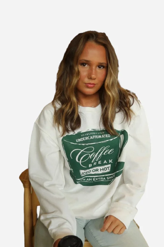 Friday + Saturday Coffee Break Sweatshirt Cotton Hoodie Fleece Lining Warmth