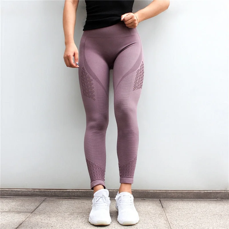 Diqian Super Stretchy Seamless Yoga Pants Elegant Palazzo Trousers