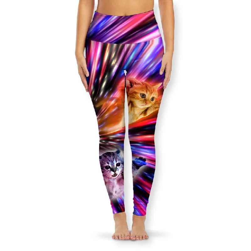 Flying Cat Lasers Yoga Pants Relaxed Casual Leggings