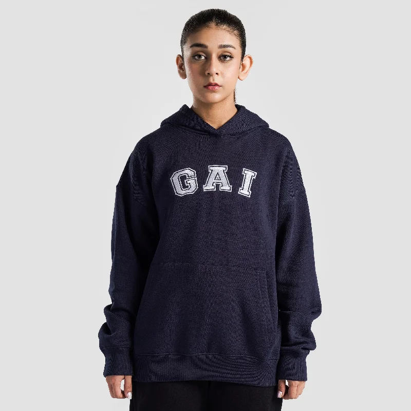 GA-I Essence Oversized Hoodie (Navy) Hoodie with Gradient Ombre Colorful